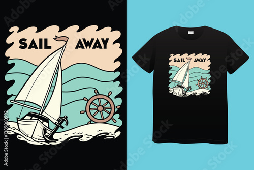 Set of illustrations of colorful pirate ships. AI generative.