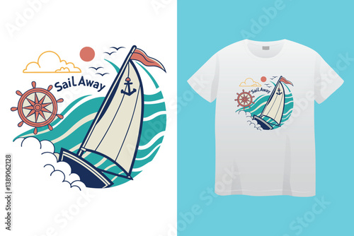 Set of illustrations of colorful pirate ships. AI generative.