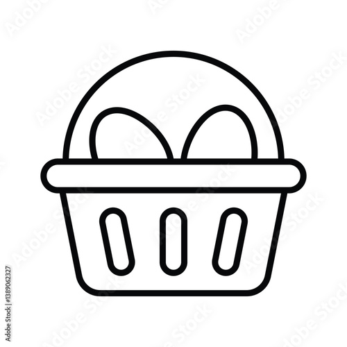 Here is a outline icon of easter egg basket