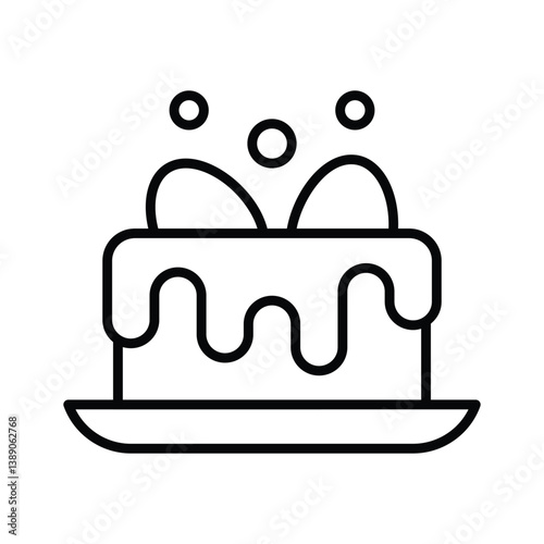 Grab an amazing outline icon showing easter cake
