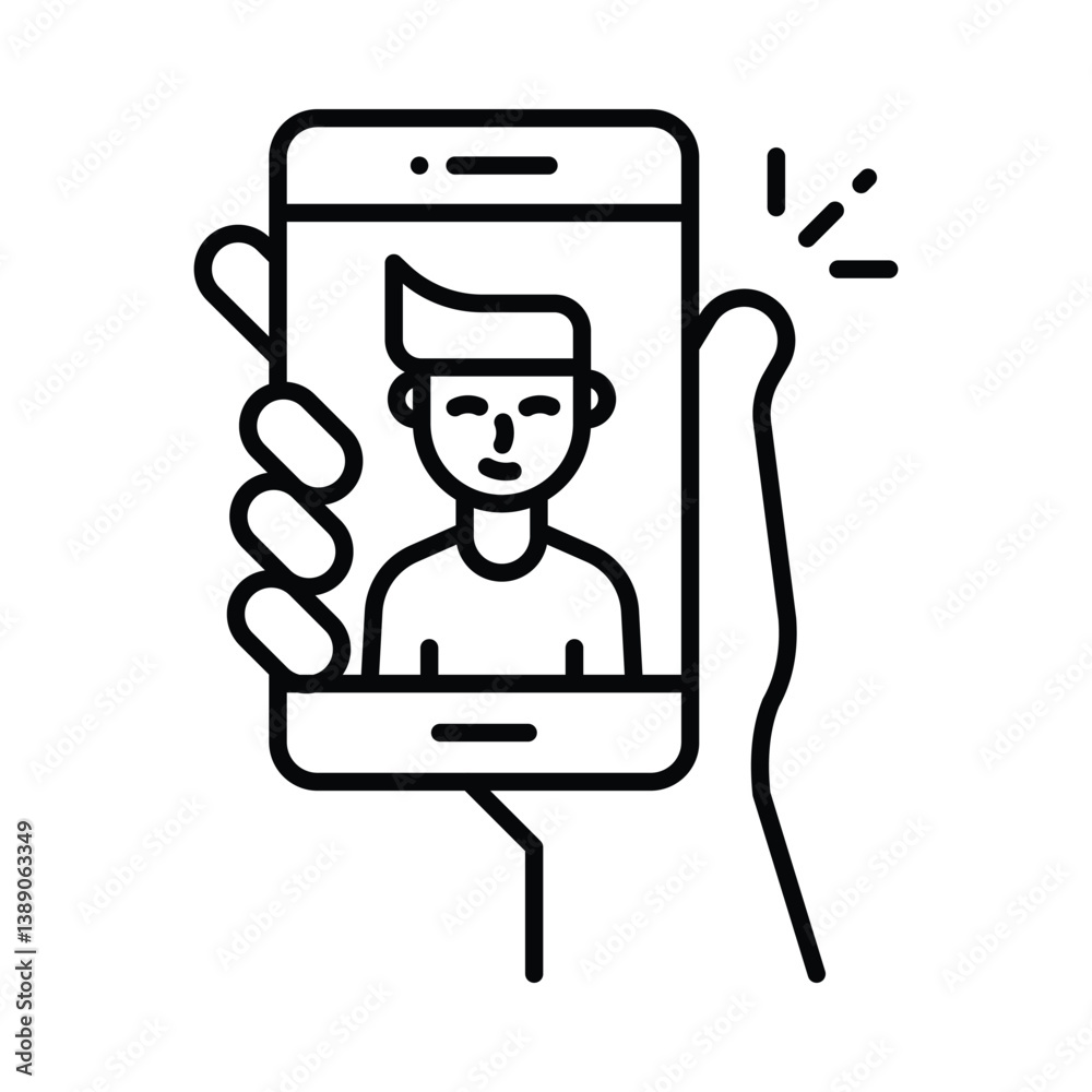 Selfie Shot vector outline icon. EPS 10 file Selfie Shot vector outline icon. EPS 10 file
