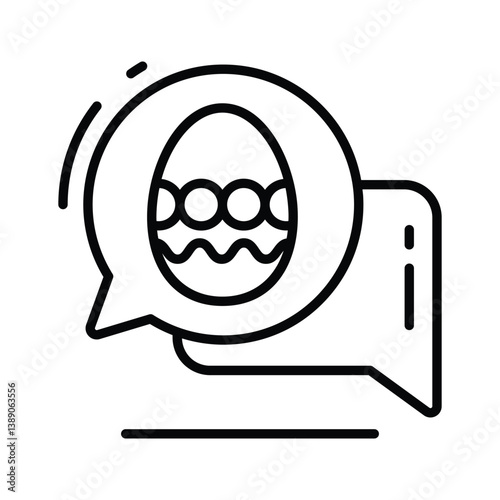 A handy outline icon showing easter chat bubbles