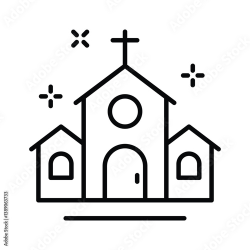 Get this modern outline icon of church building