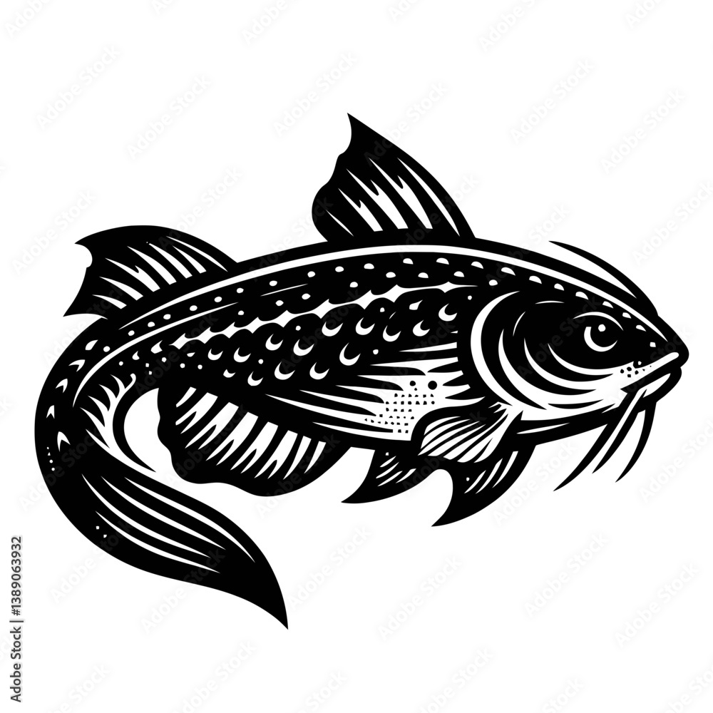 Fototapeta premium Catfish High Detailed Vector Illustration