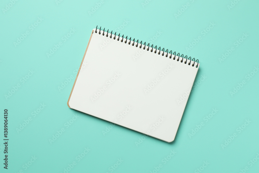 Top view photo of notebook on color background with blank space. Business concept Top view photo of notebook on color background with blank space. Business concept