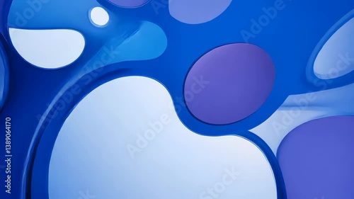 Abstract blue and purple circular patterns in modern art design