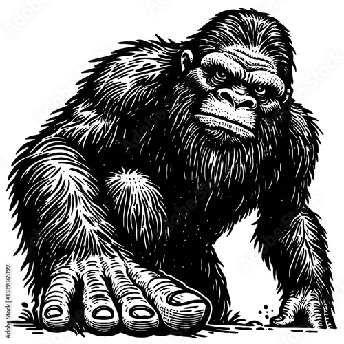 Legendary Sasquatch High Detailed Illustration