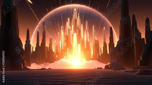 Stunning Cosmic Explosion Illuminates Mysterious Alien Landscape at Dusk