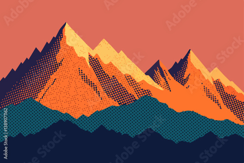 sunset in mountains