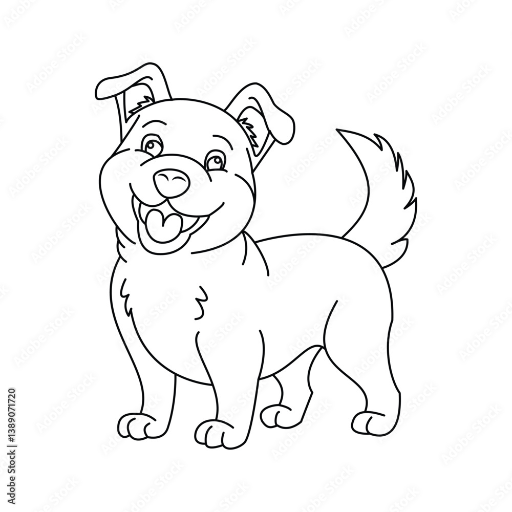 Fototapeta premium Dog Line Art Design The Graceful Canine