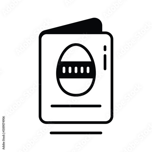 Visually engaging glyph icon pf easter card greeting