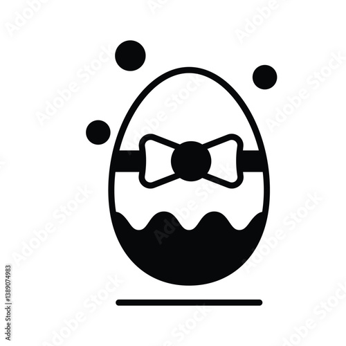 A handy glyph icon of bow egg, easy to edit