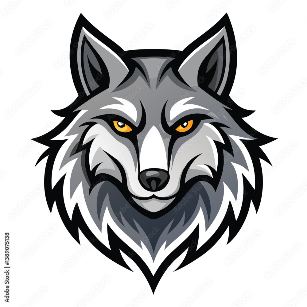 Obraz premium wolf vector llustration for logo or design on white background 