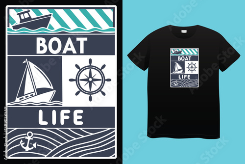 Take me to the lake. Camping quote. Lake and forest silhouette with man in canoe. Vector design concept inspiration.