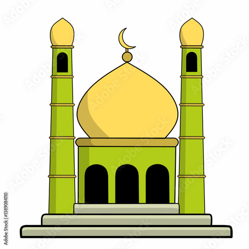Fotografía vector image of a mosque with two minarets