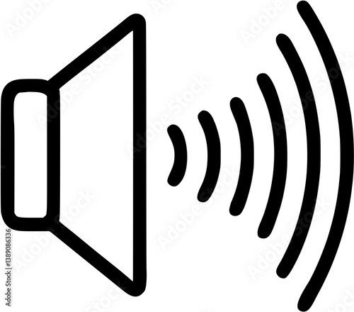 Dynamic sound wave in outline icon style, Sound wave theme.