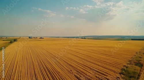 109.Aerial drone shot of combine harvesters in action on a wheat field in Vojvodina, Serbia