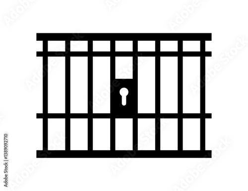 Vector illustration of prison icon on white background.