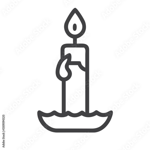 Floating Candle Icon for Meditation Apps, Spa Websites, Memorial Services Content, Relaxation Resources and Water Ceremony Guides