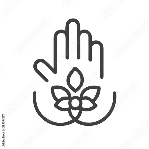 Gratitude Symbol Icon for Mindfulness Apps, Positive Psychology Resources, Thankfulness Practice Guides and Spiritual Growth Content