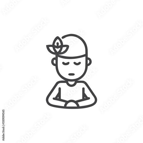 Mindfulness Icon for Meditation Apps, Present Moment Awareness Resources, Stress Reduction Content and Mental Health Educational Guides
