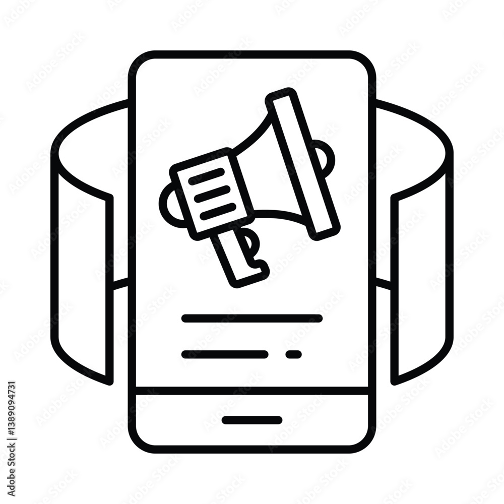 Augmented Reality Ad vector outline icon. EPS 10 file