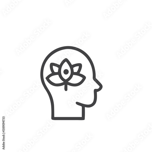 Tranquil Mind Icon for Mental Health Apps, Mindfulness Websites, Psychology Blogs, Meditation Guides, Stress Management Programs, and Brain Wellness Resources