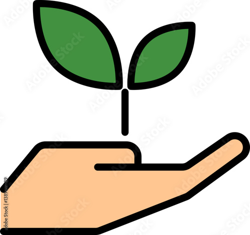 ree Planting Day Simple Icon Set | Arbor Day Vector Illustration. A simple icon set featuring a sprouting tree and a planted sapling, designed for Arbor Day, Tree Planting Day, and nature-themed conte