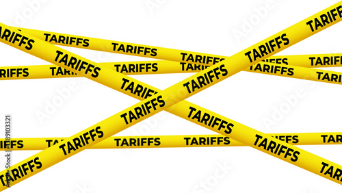 Tariffs Warning Tape, U.S. economic tariffs and government-imposed taxes, exemplified by punitive trade policies and duties on imports and exports, stand as a prominent symbol of protectionism