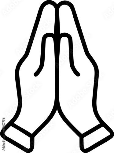 Prayer in outline icon style, Body Movements theme.