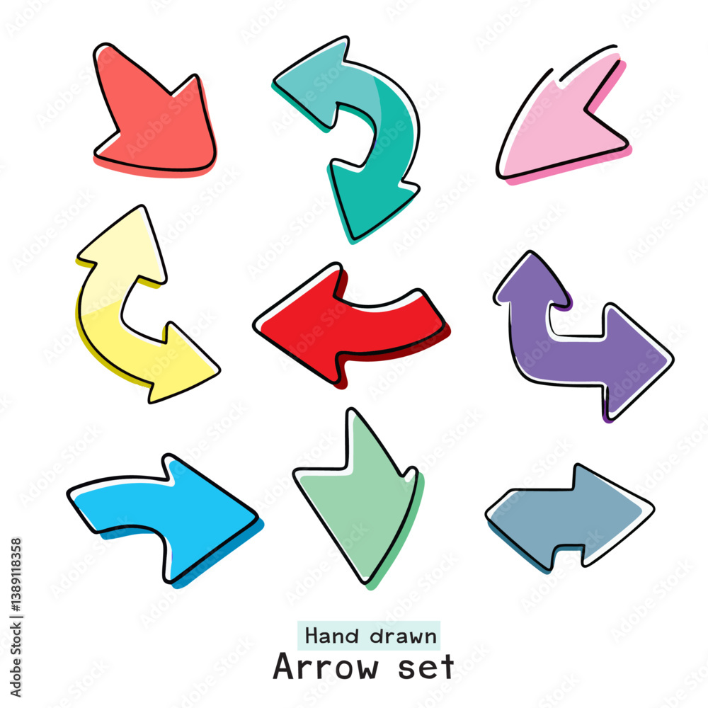set of colorful arrows set of colorful arrows