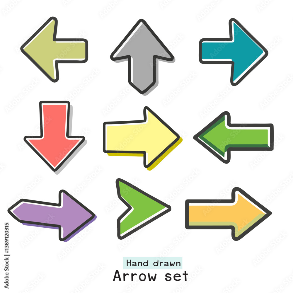 set of colorful arrows set of colorful arrows