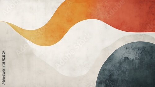 Wallpaper Mural Abstract textured waves and circle design. Torontodigital.ca