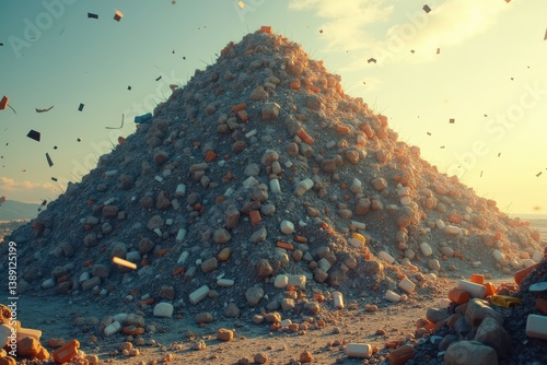 Obraz na płótnie Mountains of trash highlight environmental pollution crisis w salonie