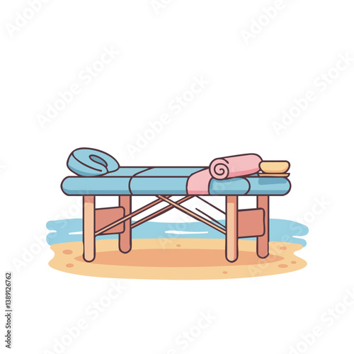 Adobe Illustrator Salon Massage Bed Artwork