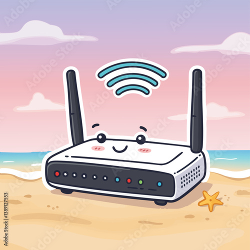 Adobe Illustrator Wifi Router Artwork
