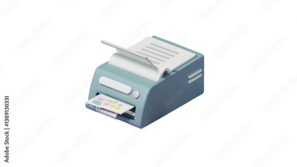 A small modern printer design, great for office, tech, or productivity visuals.