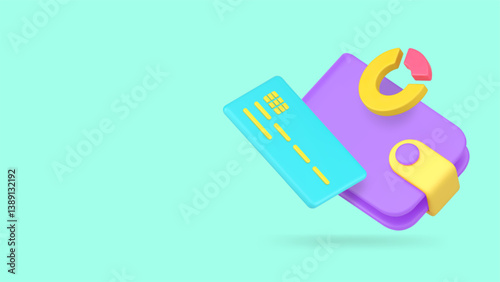 Financial budget accounting analyzing online banking banner copy space vector illustration. Economy finance currency statistic savings investment earnings expenses balance control chart graph wallet
