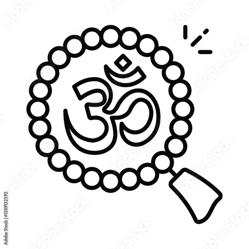 Rudraksha vector outline icon. EPS 10 file