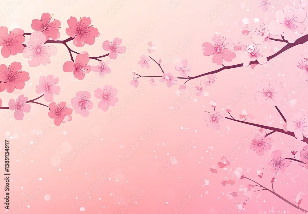 Delicate pink cherry blossoms in soft pastel colors Delicate pink cherry blossoms in soft pastel colors