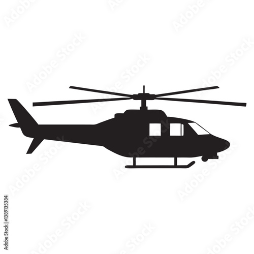 helicopter black silhouette vector, copter icon vector illustration on white background