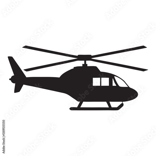 helicopter black silhouette vector, copter icon vector illustration on white background