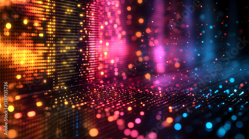 Wallpaper Mural Colorful digital light particles creating vibrant abstract background in futuristic theme Torontodigital.ca