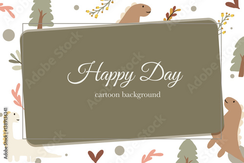 Seamless pattern with cute dino and elephant kids template background