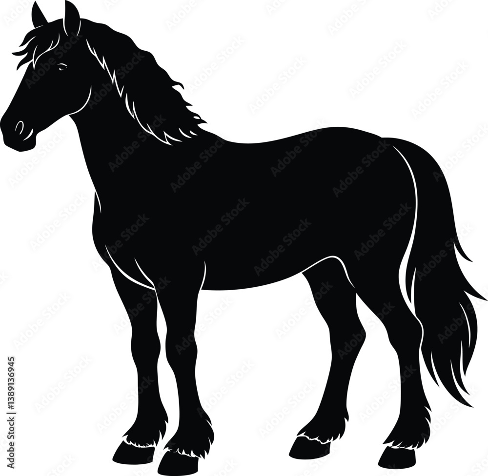 Obraz premium Draft horses silhouette