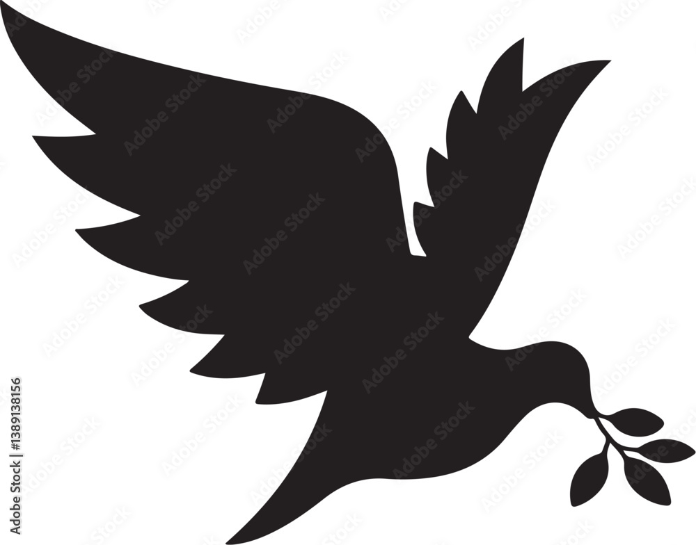 Peace Doves Silhouette Vector Bundle