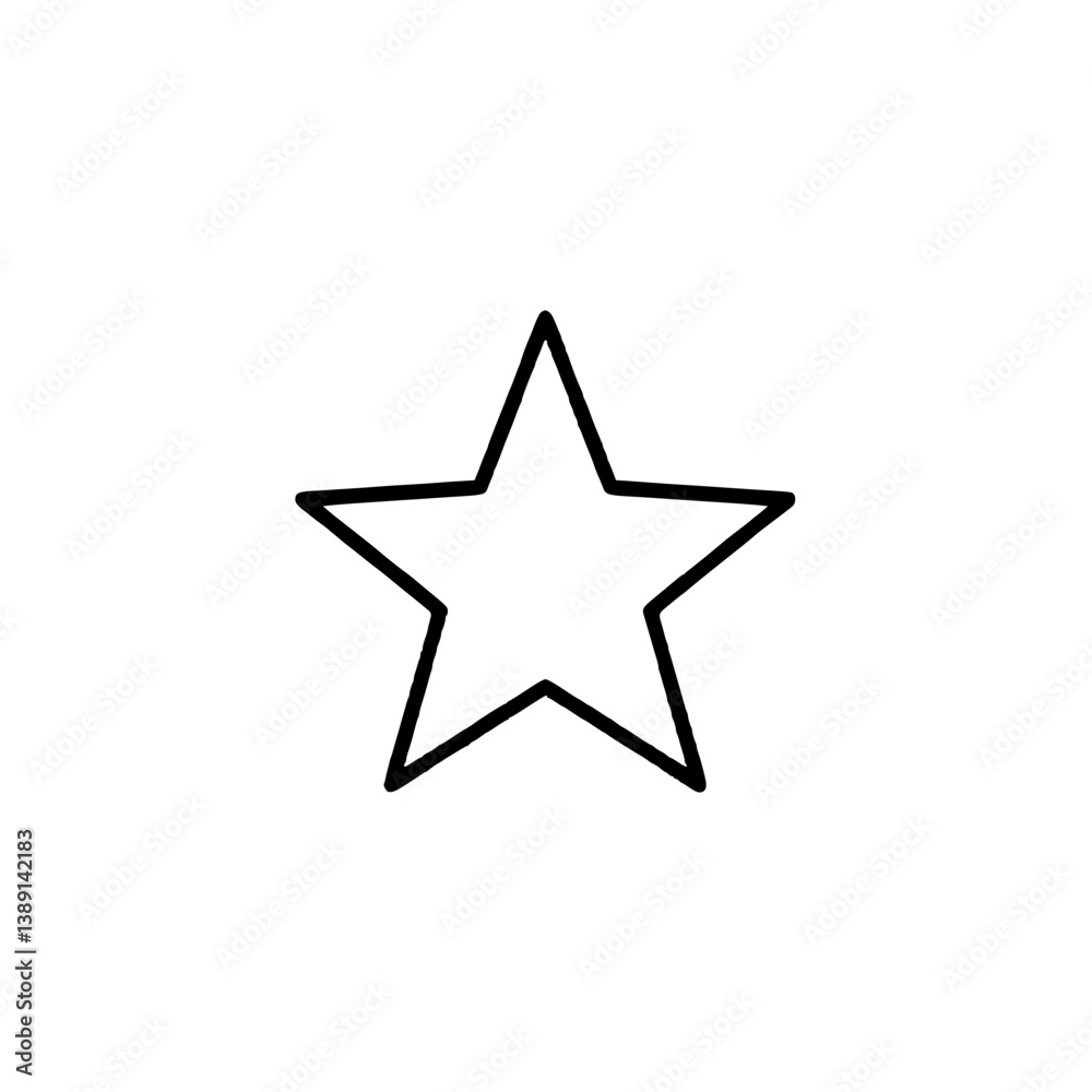 Minimalistic five-pointed star icon representing excellence and achievement Minimalistic five-pointed star icon representing excellence and achievement