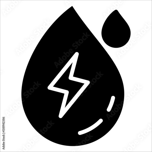Water Energy Simple Icon Vector Concept