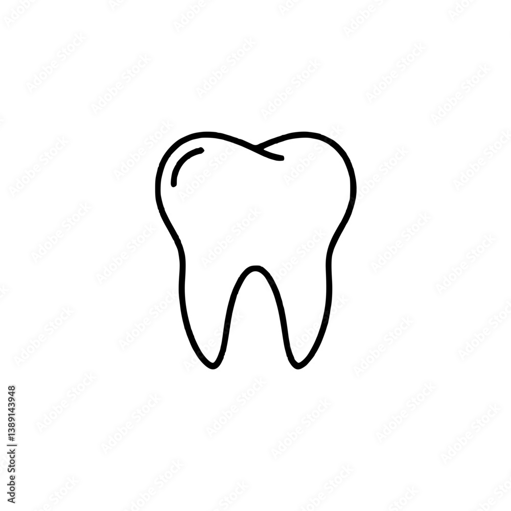 Minimalistic tooth icon representing dental health Minimalistic tooth icon representing dental health