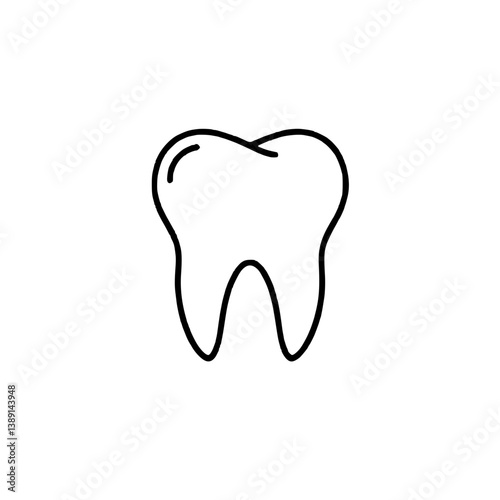 Minimalistic tooth icon representing dental health